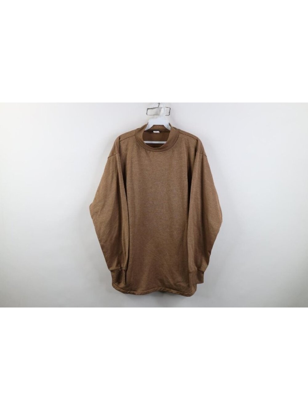 Vintage 90s Blank Mock Neck Thermal Knit Long Sleeve T-Shirt Mens Size XL USA